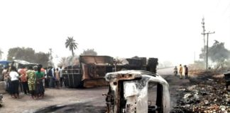 Fire Explosion Claims Life’s And Burnt Multiple Vehicles Along Lagos-Ibadan Expressway Fire Explosion..