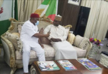 Breaking: Kogi Gov, Bello Receives Senate Chief Whip, Orji Kalu In Government House Lokoja.