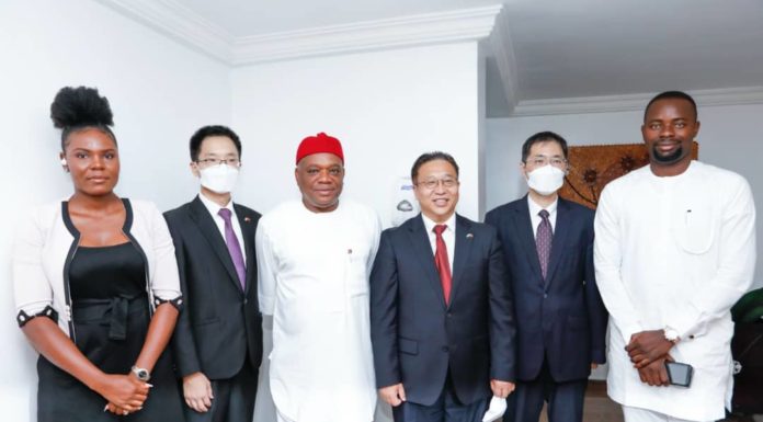 PHOTOS: New Chinese Ambassador to Nigeria Visits Sen. Orji Kalu