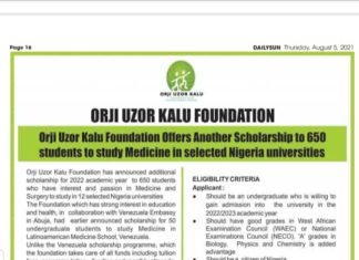 Orji Uzor Kalu Foundation Educational Intervention; Giving Hope’s to Nigeria Youths And The Society.
