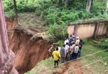 *Panic In Abia Community As Erosion Site Swallows 2-Storey Building, 4-Bedroom Bungalow*