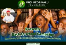 Orji Uzor Kalu Foundation Flags off Back to School initiative, Targets Hundred Schools in Abia North.