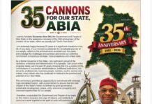 Abia at 35: Orji Kalu Felicitates Otti, Abians, Calls for Unity, Sustainable Development